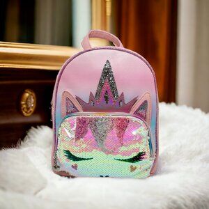 OMG Brand, Unicorn Sequin, Mini Backpack, Travel Bag, Overnight Bag, Pink